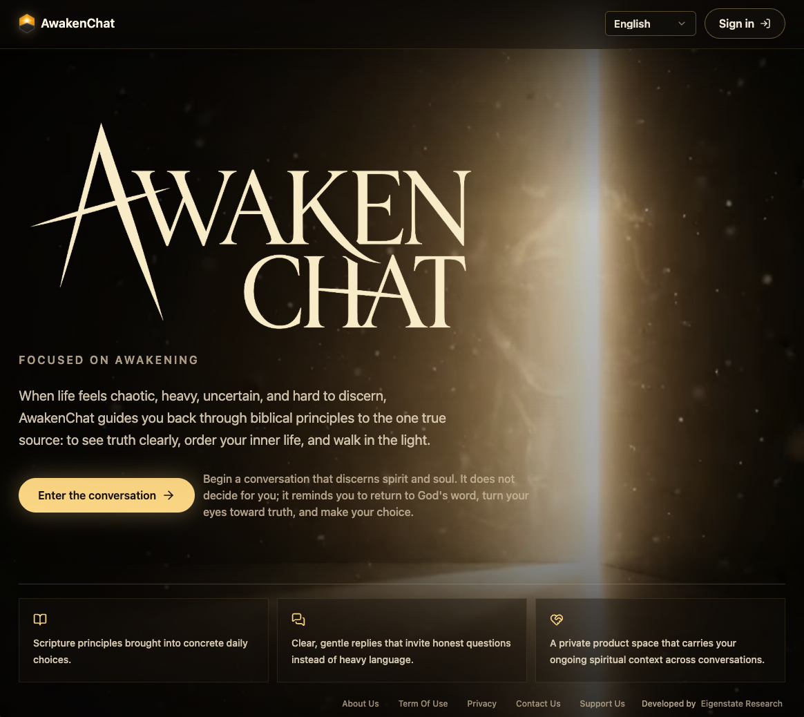 AwakenChat landing page